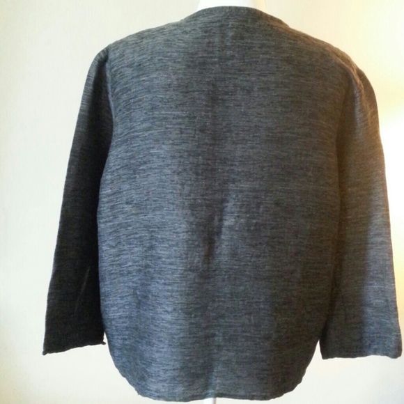 Eileen Fisher Shirt Linen Blend Button 3/4 sl  Sz - Picture 2 of 4